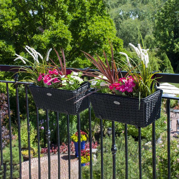 Wicker Balcony Planter